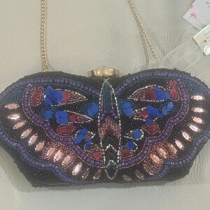 Made in India RARE Beaded Butterfly Handbag Viral Tik Tok Clutch Crossbody NWT